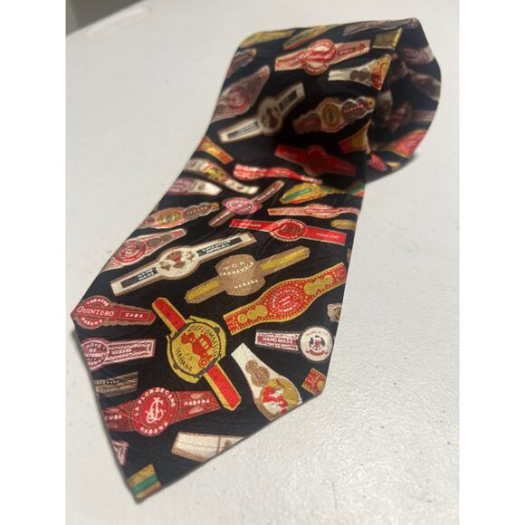 Ashford & Brooks London Cigar Label Tie - Picture 2 of 3